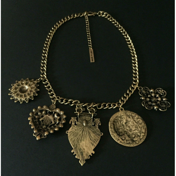 Oscar de la Renta Coin Antiqued Finish Necklace - Picture 7 of 8